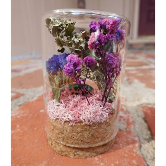 Cicada & Beetle Nature Art Oddity Jar mini vulture skull flowers goth taxidermy - Picture 10 of 10